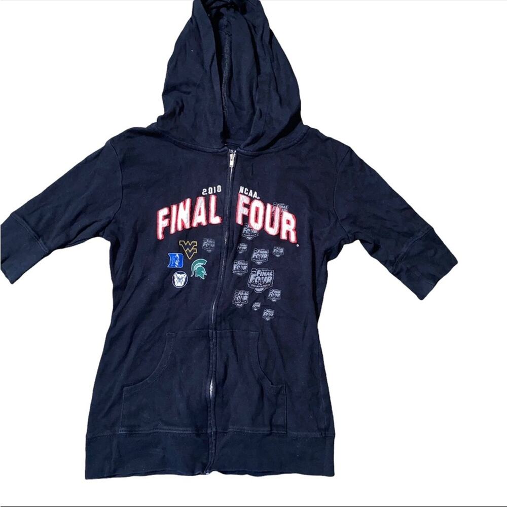 Vintage Final Four 2010 NCAA Indianapolis Short Sleeved Full Zip Hoodie large